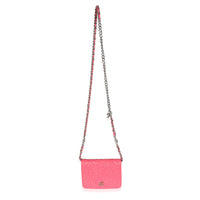 Pink Caviar Camellia Embossed Chain Belt Bag