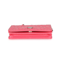 Pink Caviar Camellia Embossed Chain Belt Bag