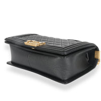 Black Quilted Caviar Medium Boy Handbag