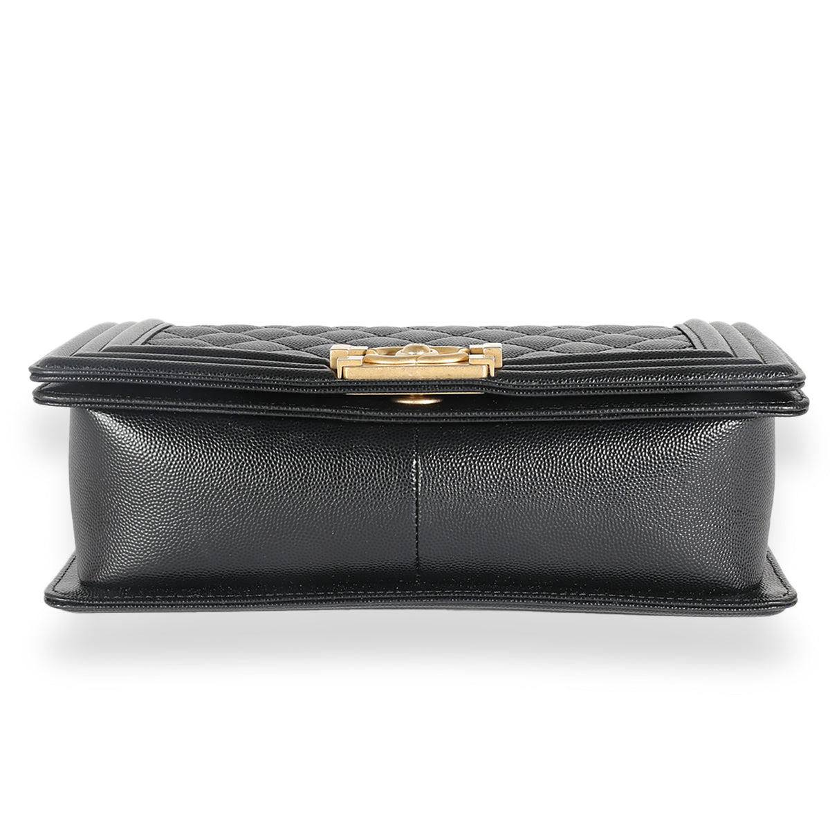 Black Quilted Caviar Medium Boy Handbag