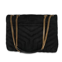 Black Quilted Suede Medium Loulou Bag