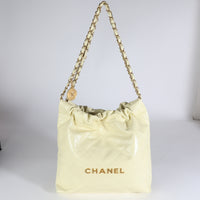 23S Yellow Shiny Calfskin Small Chanel 22