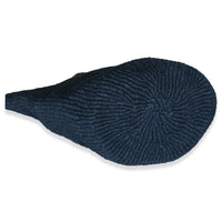 Navy Raffia Calfskin Medium Panier Tote