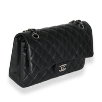 Black Quilted Lambskin Medium Classic Double Flap Bag