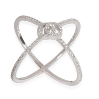 GG Running Crossover Diamond Ring in 18K White Gold 0.30 Ctw