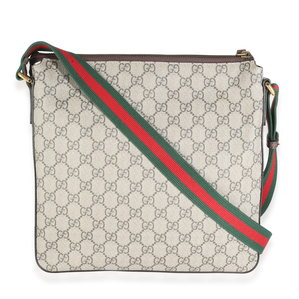 Soft GG Supreme Monogram Courrier Web Medium Flat Messenger