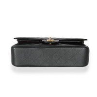 Black Quilted Caviar Medium Classic Double Flap Handbag