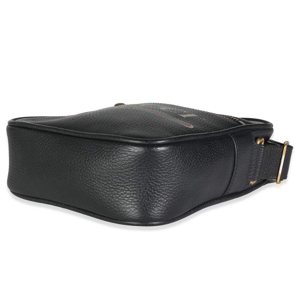 Black Pebbled Calfskin Vintage Logo Messenger