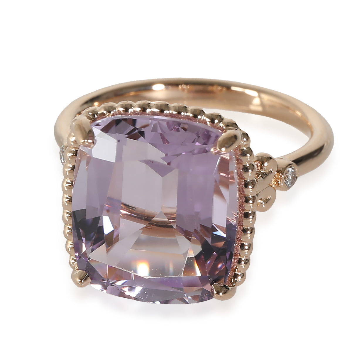 Sparklers Amethyst Ring in 18k Rose Gold 0.03 CTW