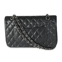 Black Quilted Caviar Medium Classic Double Flap Handbag