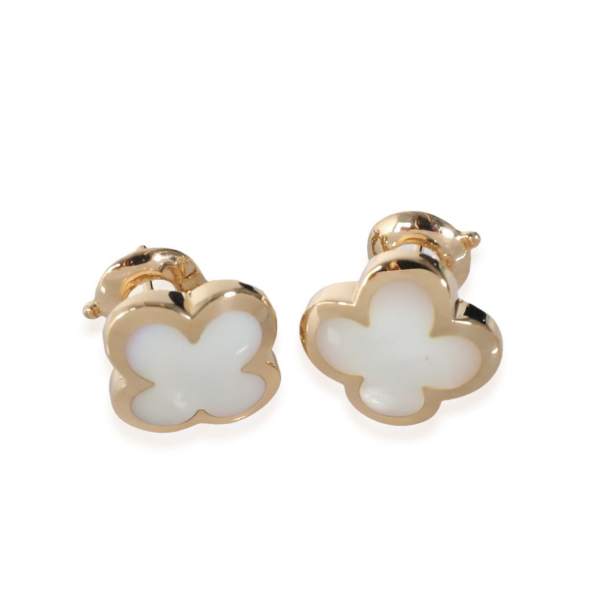 Alhambra Mother Of Pearl Earrings in 18k Yellow Gold