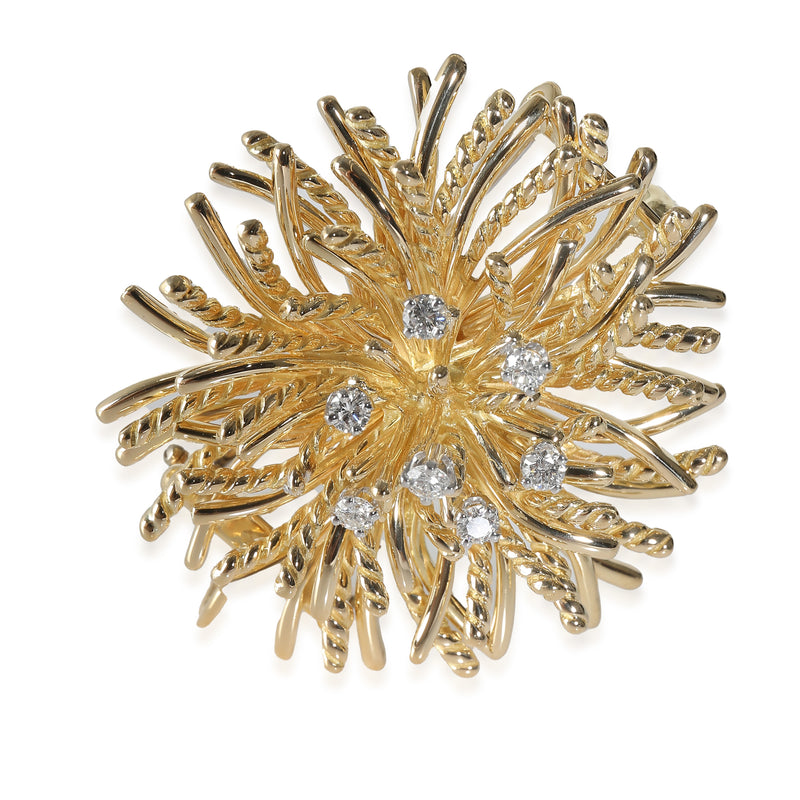 Vintage Brooch in 18k Yellow Gold 0.39 CTW