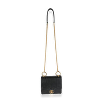 Black Embossed Lambskin Coco Square Flap Bag