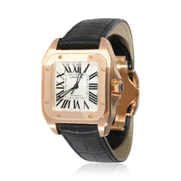 Santos 100 de Cartier W20108Y1 Unisex Watch in 18kt Rose Gold