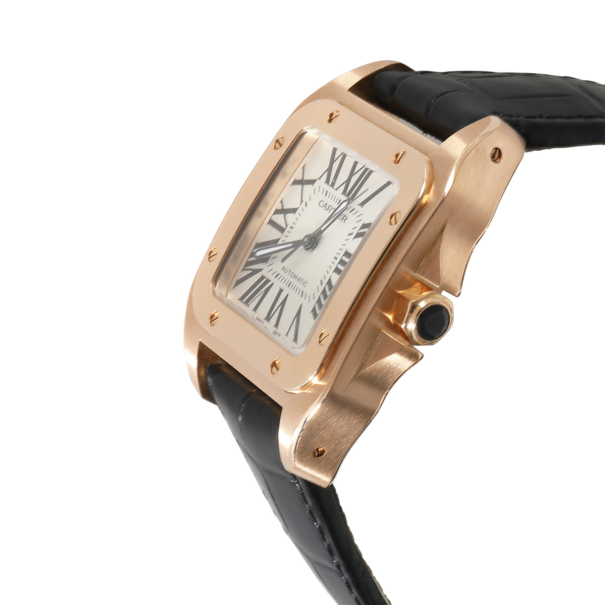 Santos 100 de Cartier W20108Y1 Unisex Watch in 18kt Rose Gold