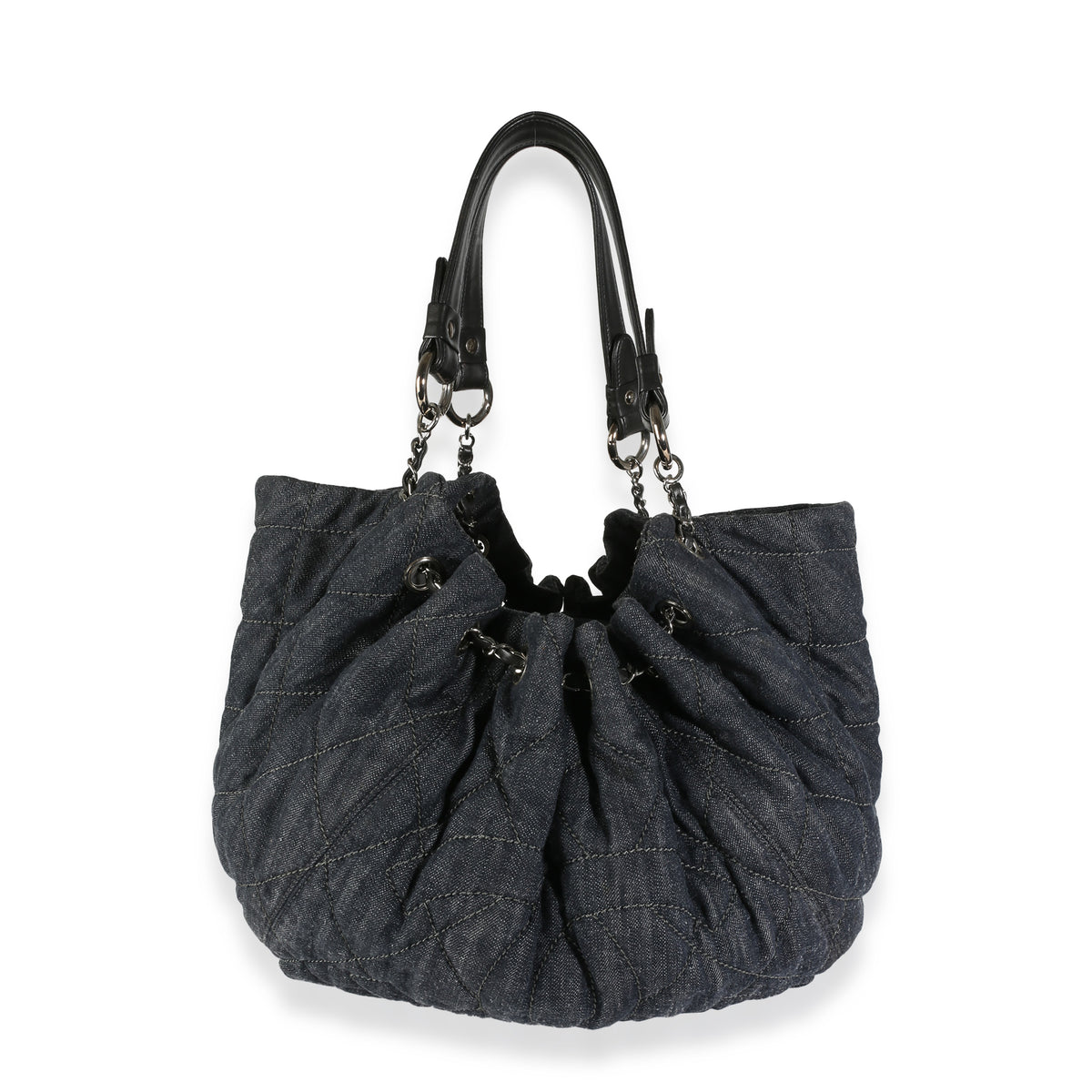 Navy Quilted Denim Coco Cabas Tote