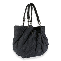 Navy Quilted Denim Coco Cabas Tote