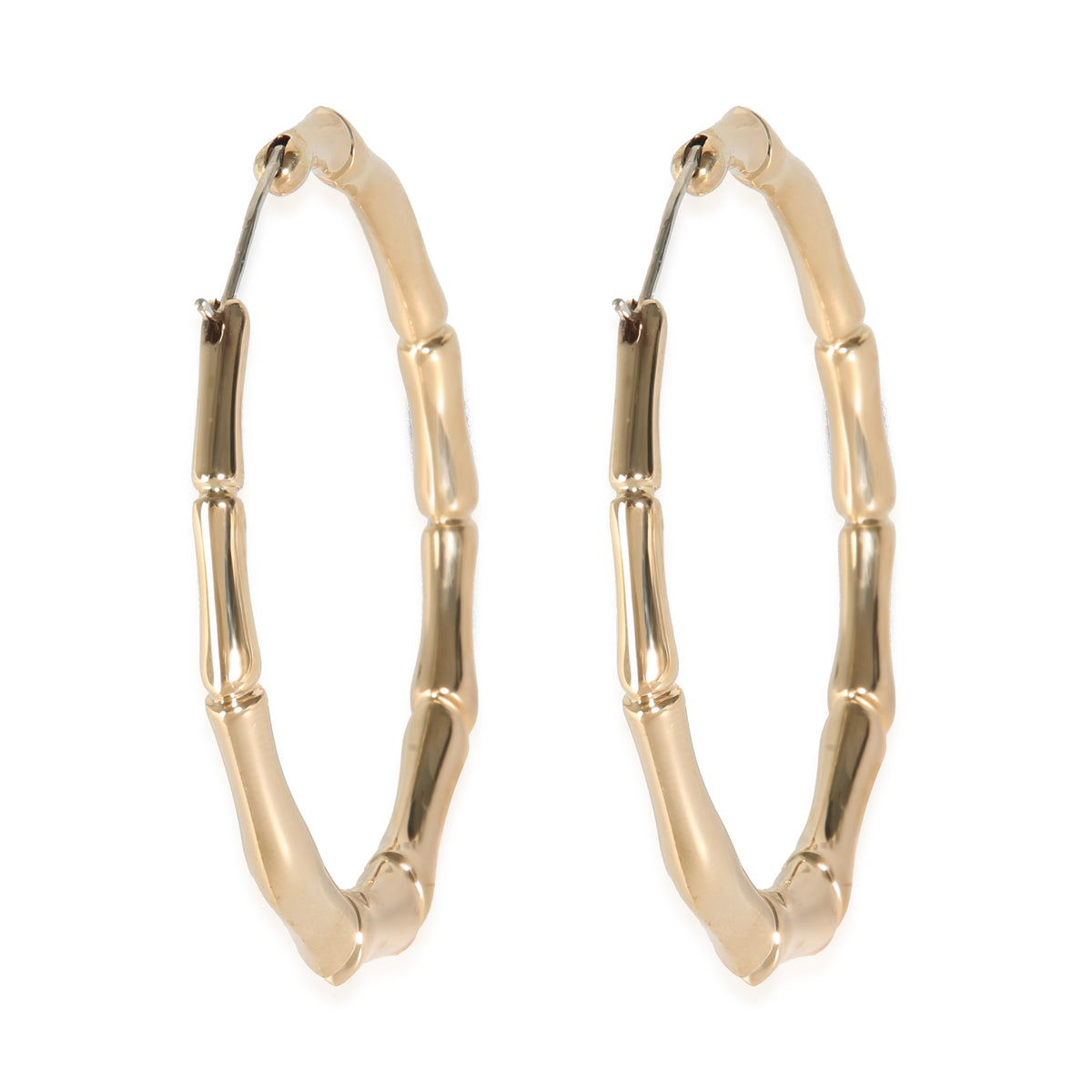 Bamboo Hoop Earring in 18K Yellow Gold