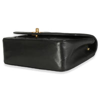 24K Black Quilted Lambskin Small Diana Flap Bag