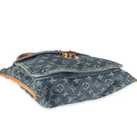 Blue Monogram Denim Sac Plat