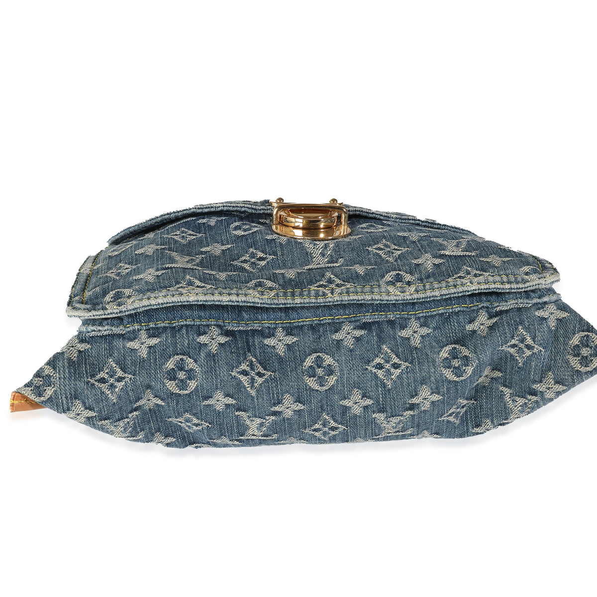 Blue Monogram Denim Sac Plat