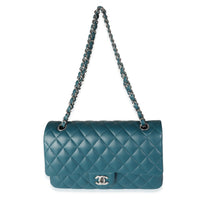 Dark Turquoise Quilted Lambskin Medium Classic Double Flap Bag