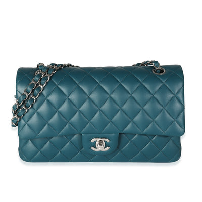 Dark Turquoise Quilted Lambskin Medium Classic Double Flap Bag