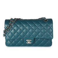 Dark Turquoise Quilted Lambskin Medium Classic Double Flap Bag