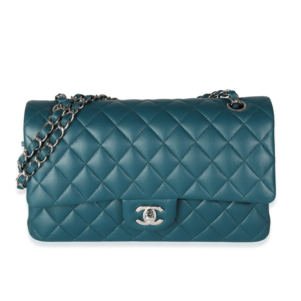 Dark Turquoise Quilted Lambskin Medium Classic Double Flap Bag