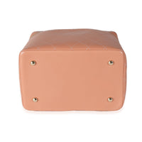 Chanel Pink Quilted Lambskin Knock On Wood Vanity Case Handbag clasp
