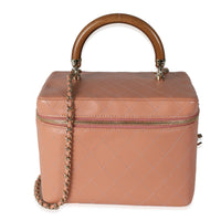 Chanel Pink Quilted Lambskin Knock On Wood Vanity Case Handbag fv