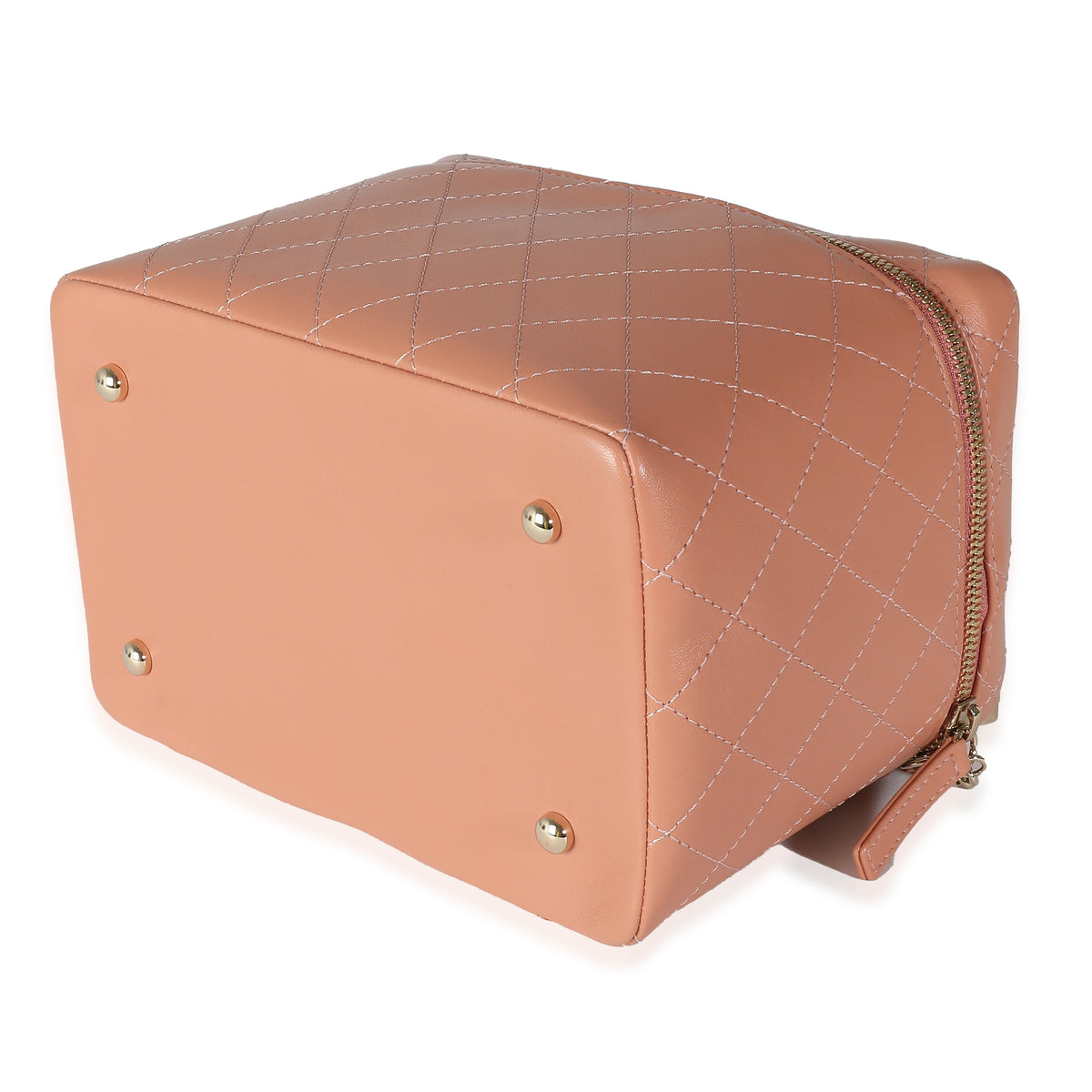 Pink Quilted Lambskin Knock On Wood Vanity Case