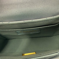 24C Light Blue Iridescent Quilted Lambskin Small Top Handle Bag