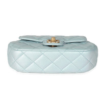 24C Light Blue Iridescent Quilted Lambskin Small Top Handle Bag