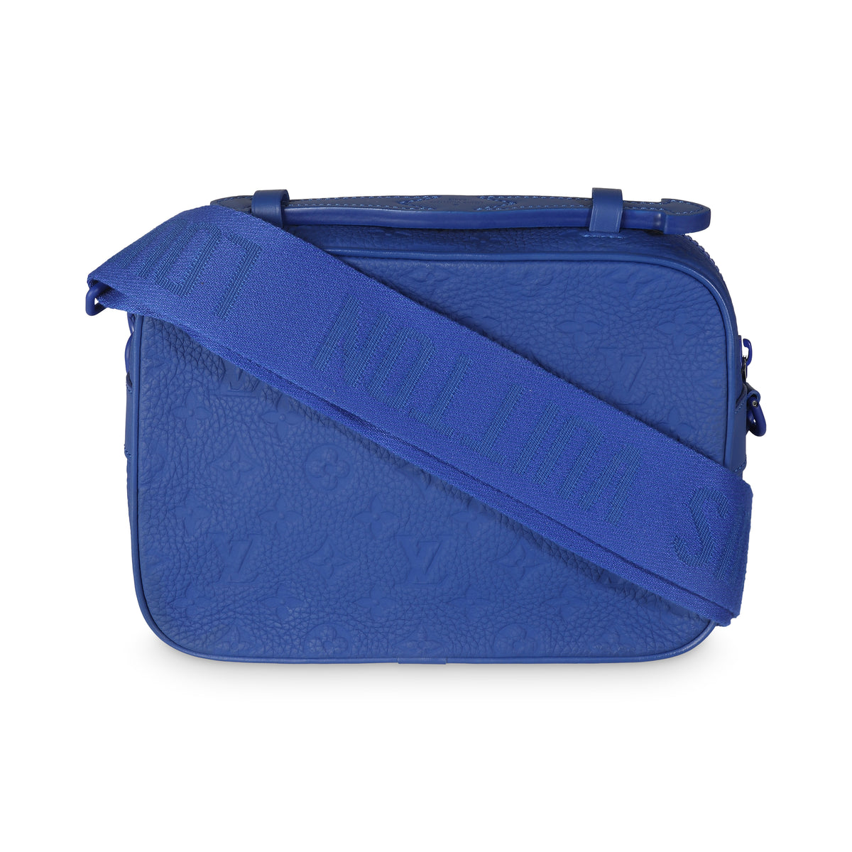 Blue Taurillon Monogram S Lock Messenger