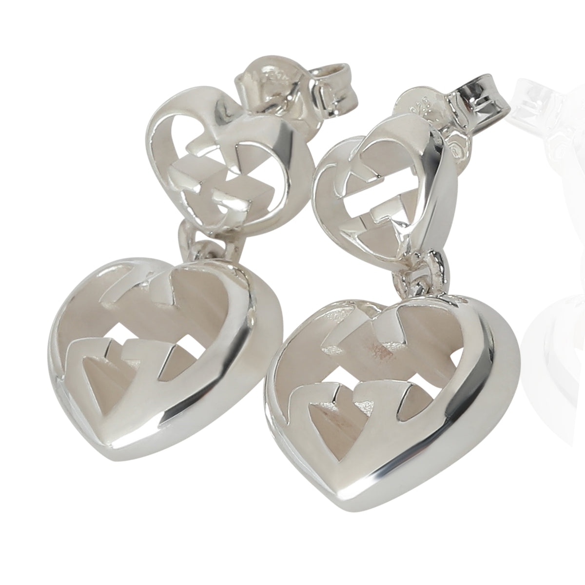 Love Britt Heart Drop Earring in  Sterling Silver