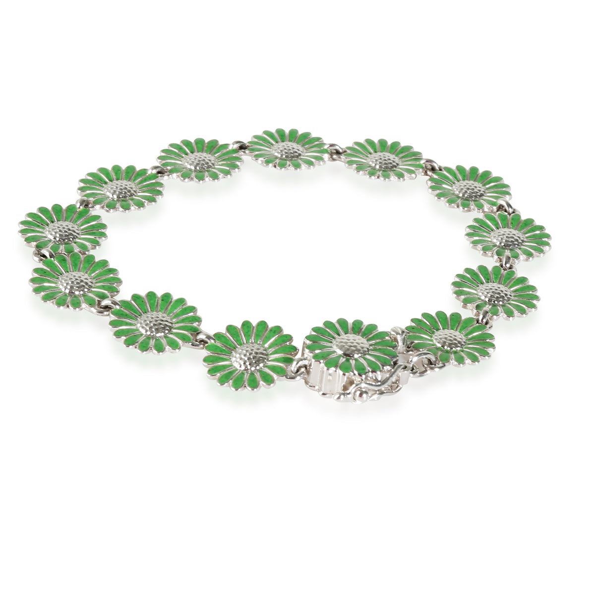 Daisy Enamel Bracelet in Sterling Silver