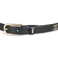 B15 Black Calfskin CC Buckle Belt