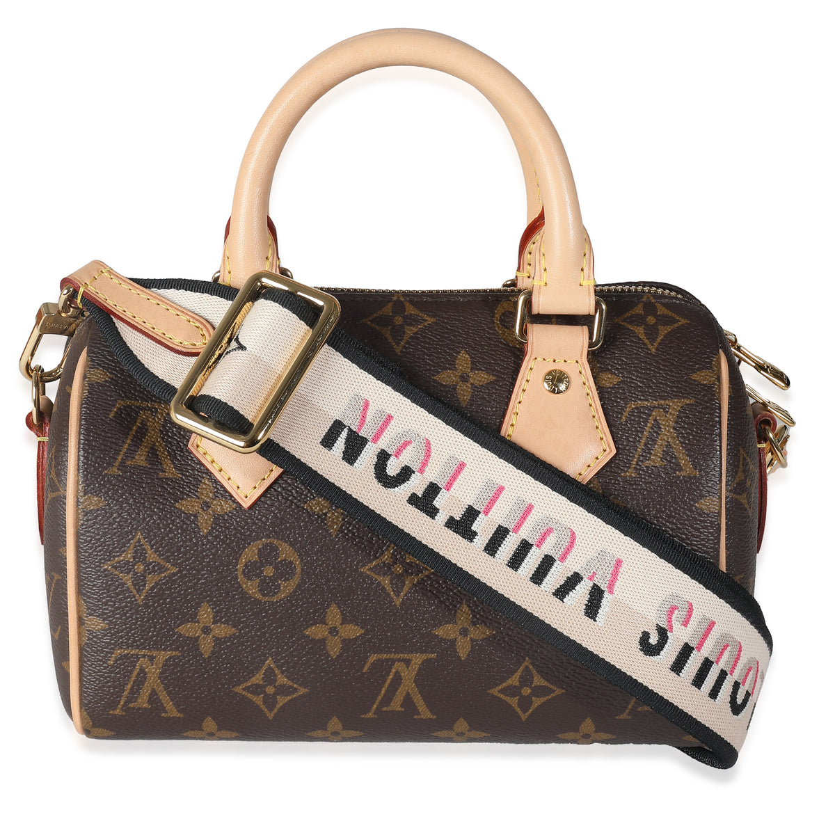 Black Monogram Canvas Speedy Bandouliere 20