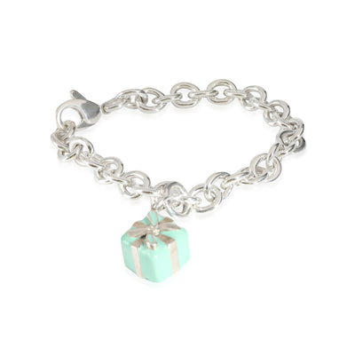 Charm Bracelet With Tiffany Present Charm in Sterling Silver