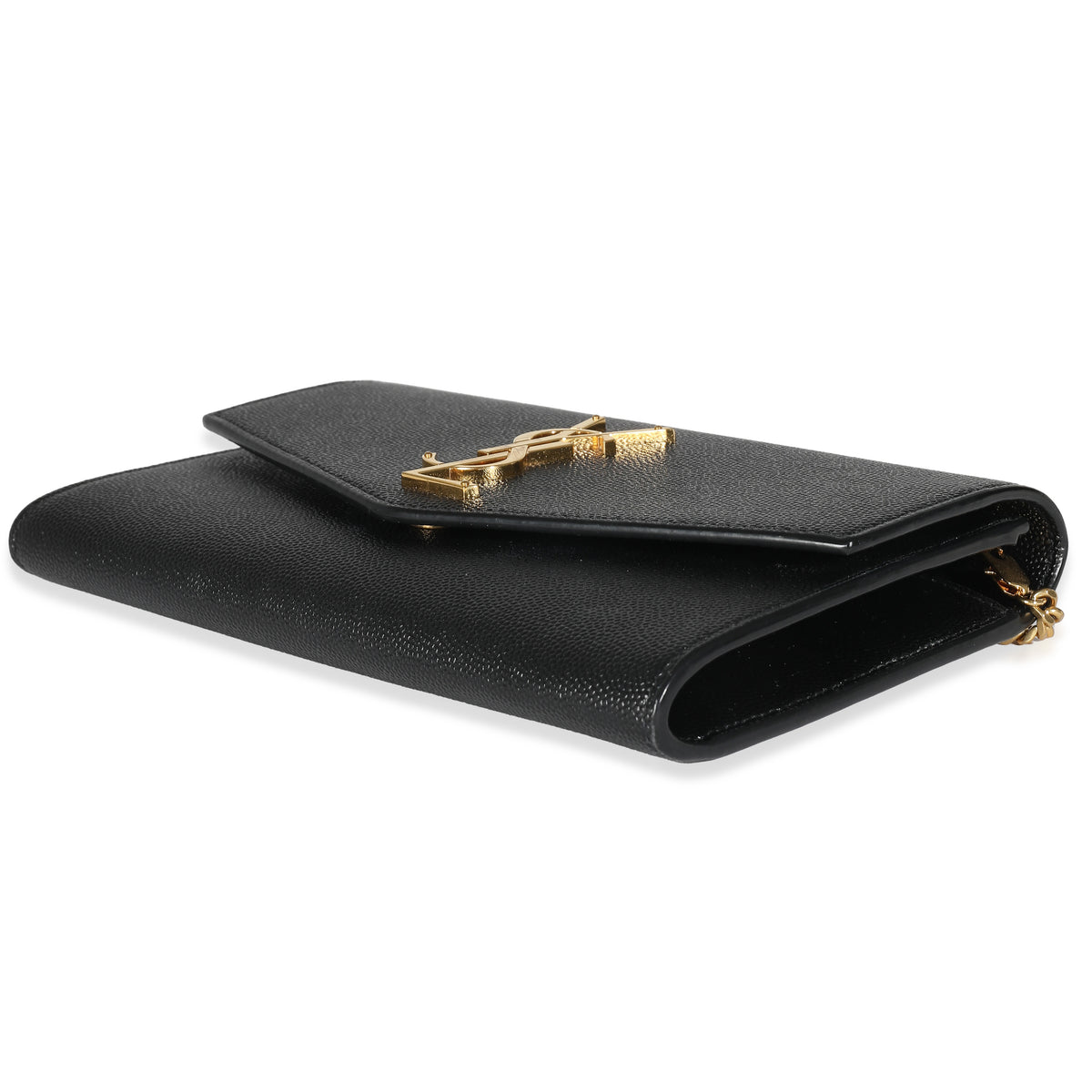 Black Grain De Poudre Uptown Chain Wallet