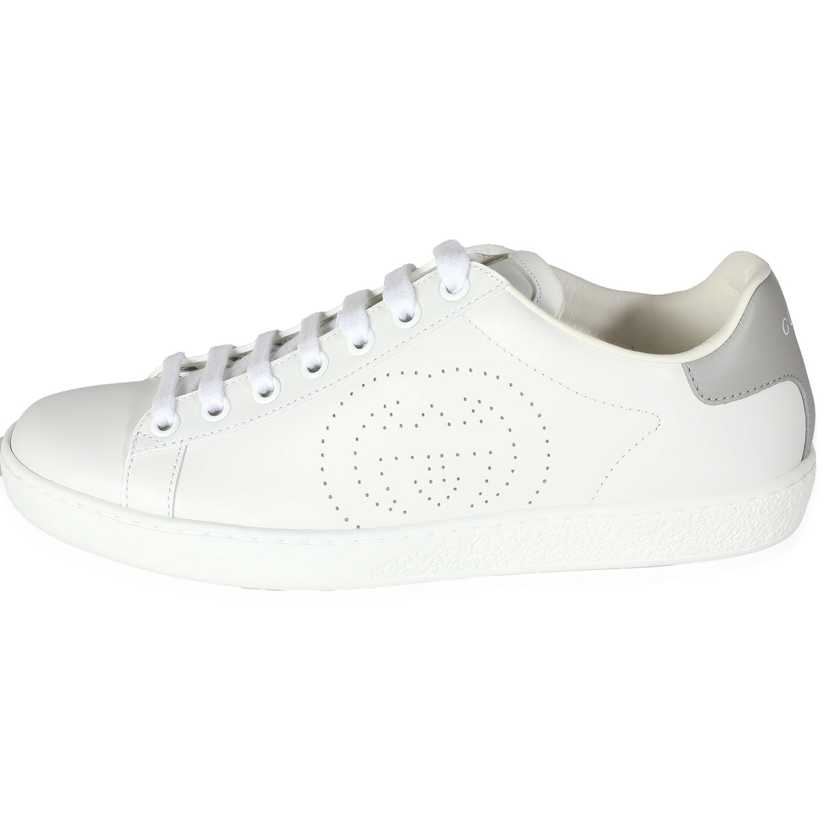 White Calfskin Perforated G Sneakers 36