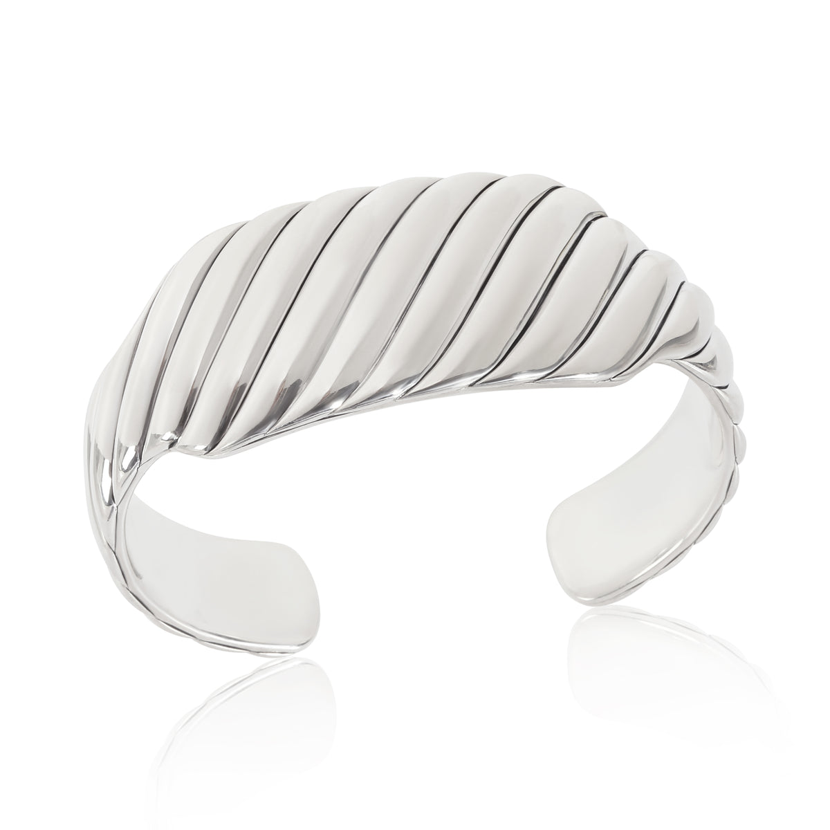 Sculpted Cable Contour Cuff Bracelet