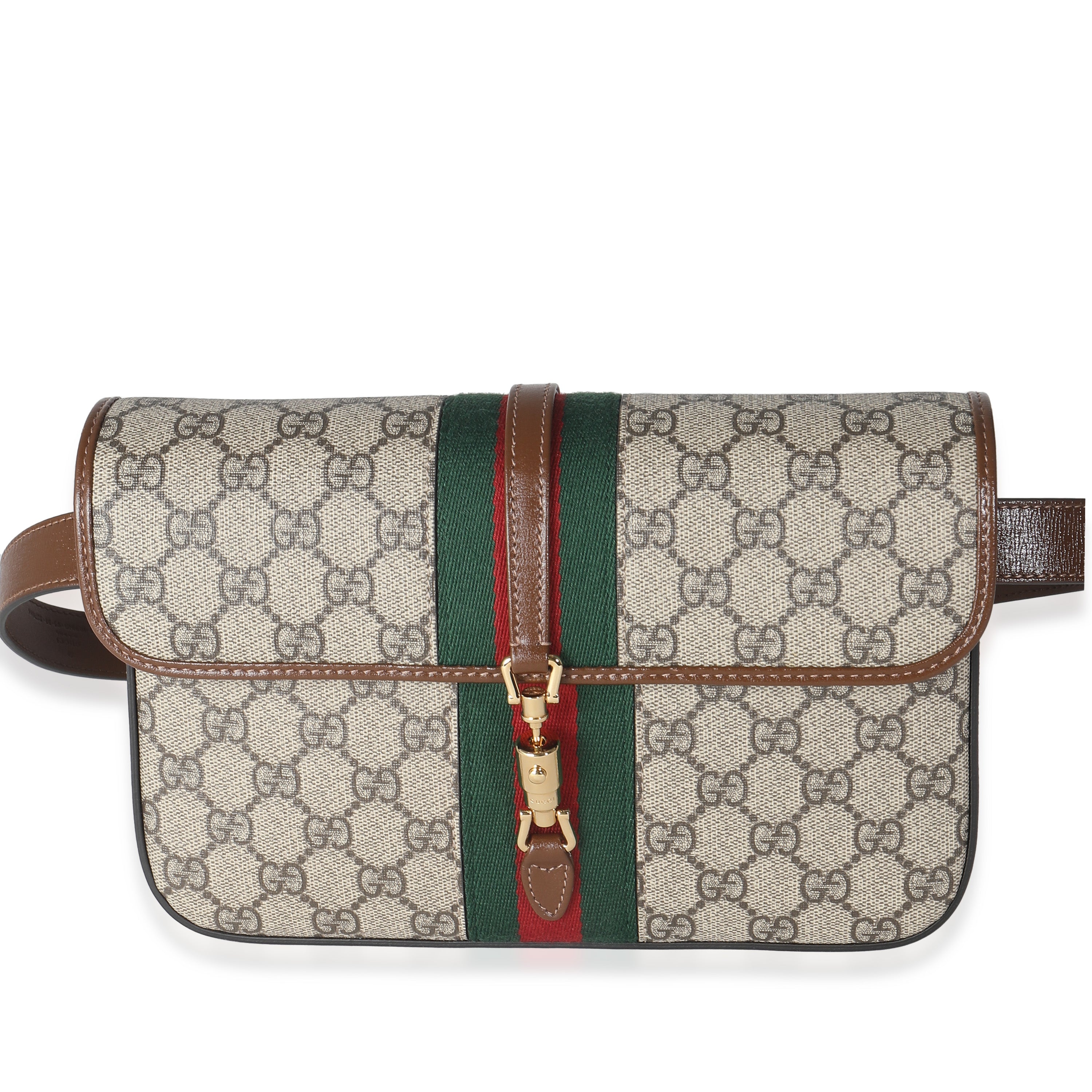 GUCCI Vintage GG Supreme Web Stripe Belt Bag Waist Pouch Brown Canvas Made Italy GUCCI Ophidia Small GG Supreme Canvas Web Belt Bag Brown 517076 main image 4