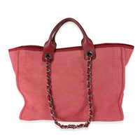 Red Canvas Medium Deauville Tote