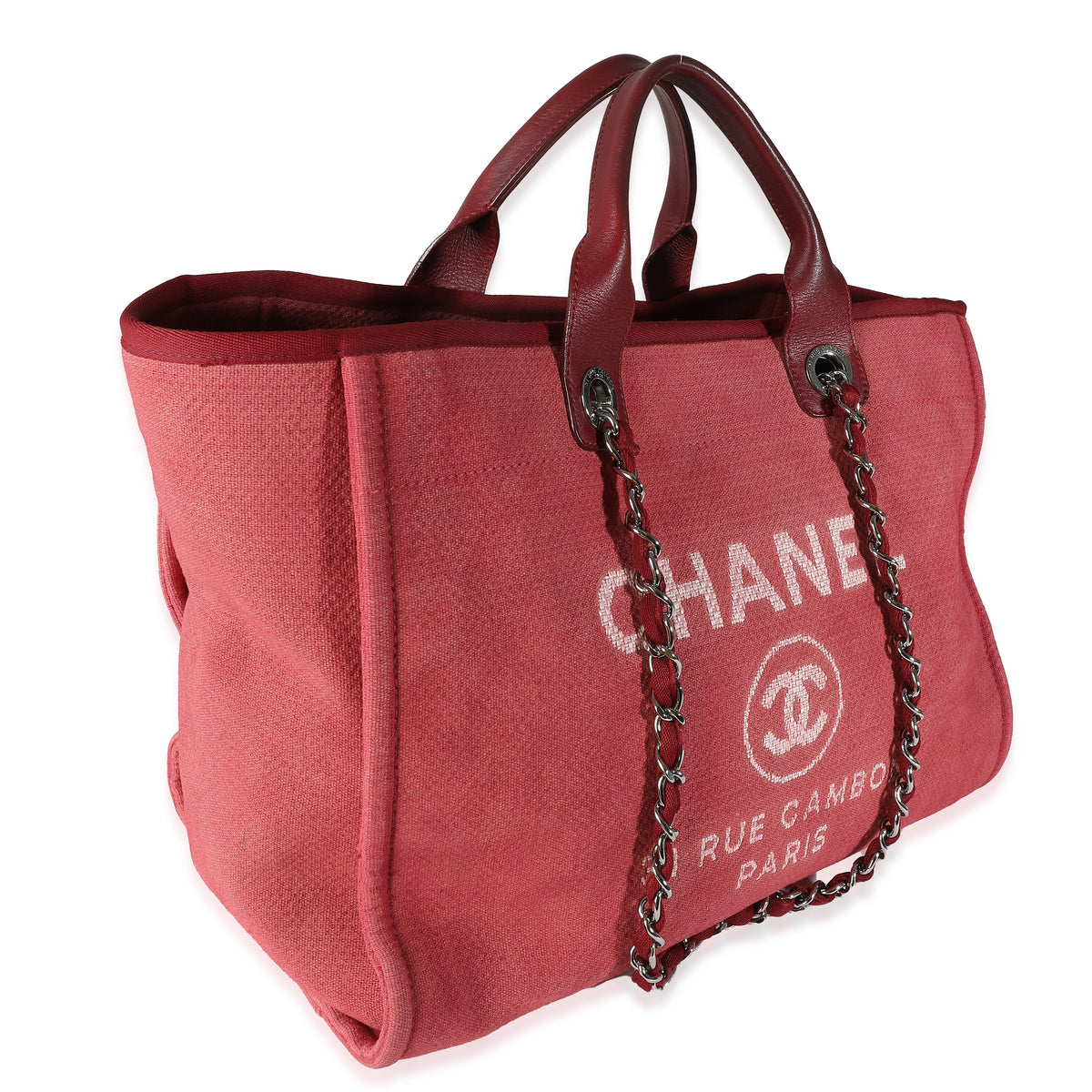 Red Canvas Medium Deauville Tote