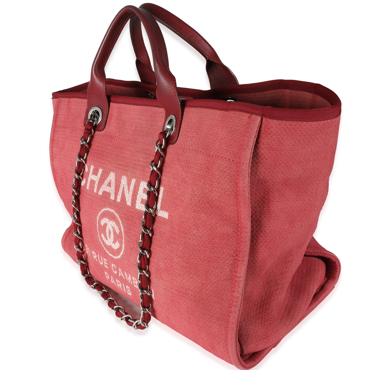 Red Canvas Medium Deauville Tote