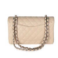 Beige Quilted Caviar Medium Classic Double Flap Bag