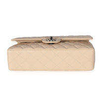 Beige Quilted Caviar Medium Classic Double Flap Bag