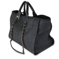 Dark Navy Mixed Fibers Large Deauville Tote